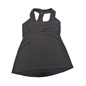 Lululemon Black Halter Tank Top Athletic Workout Yoga Racerback Womens Size 6